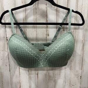 Maidenform Green Lace Wire Free Smoothing Bra Womens 38D